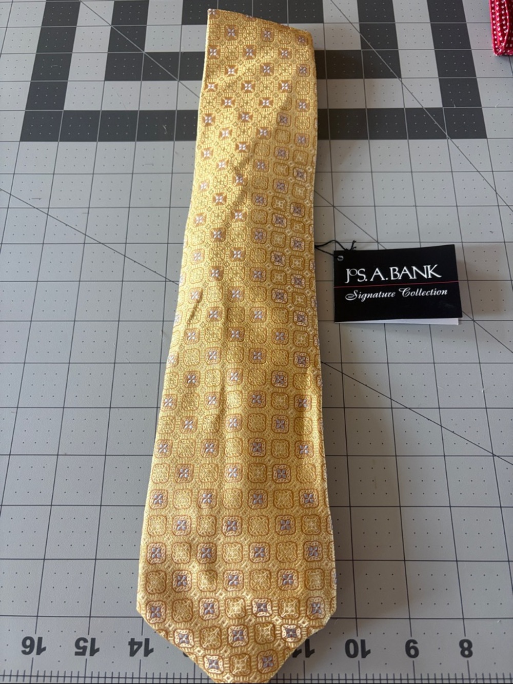Jos. A. Bank Yellow Geometric Silk Tie